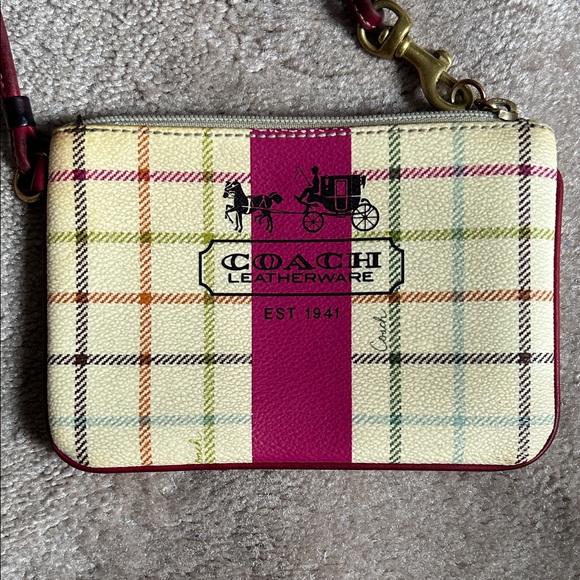 Coach Tattersall Wristlet in Cream and Pinks EUC - Picture 1 of 6